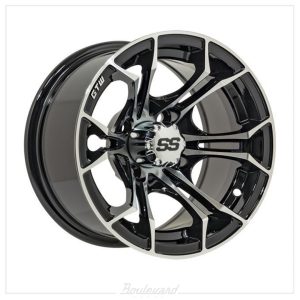 NP-19-221-001 14″ GTW® Spyder Wheel – Black with Machined Accents