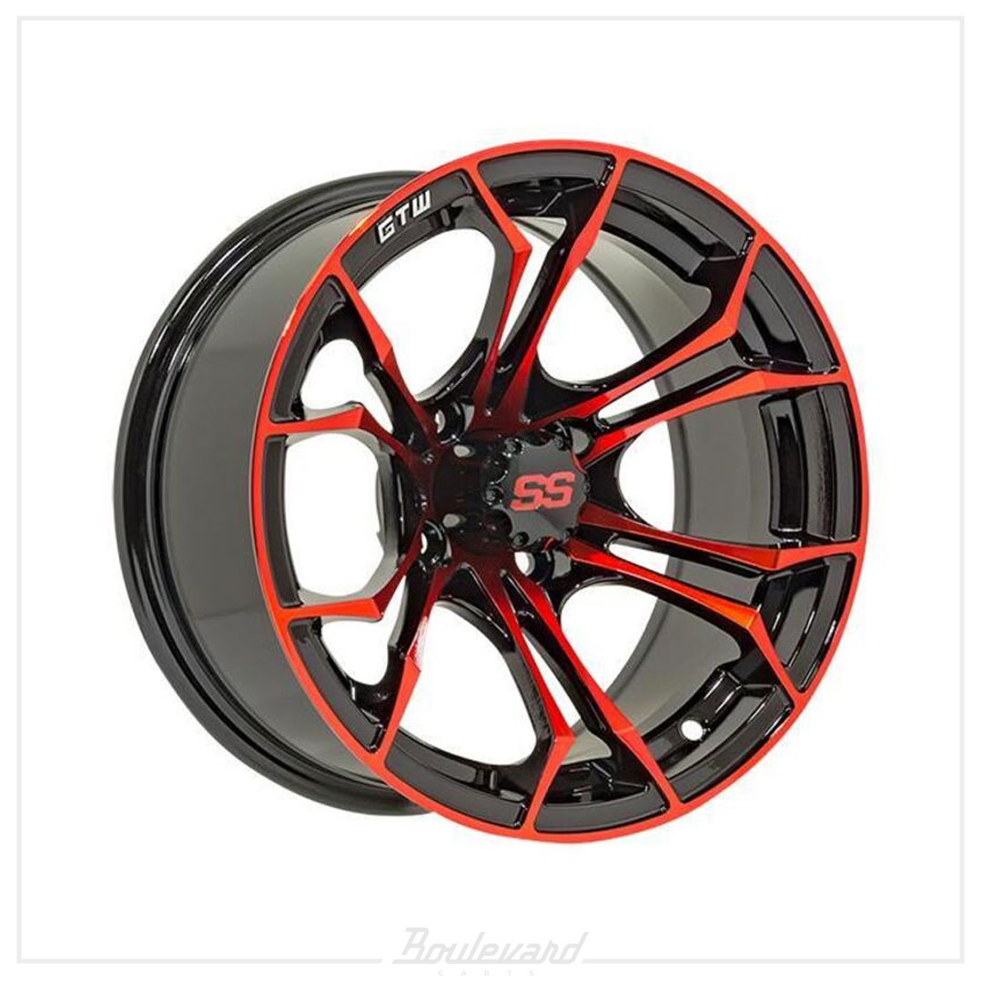 14″ GTW® Spyder Wheel – Black with Red Accents