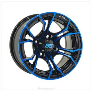 NP-19-223-001 14″ GTW® Spyder Wheel – Black with Blue Accents