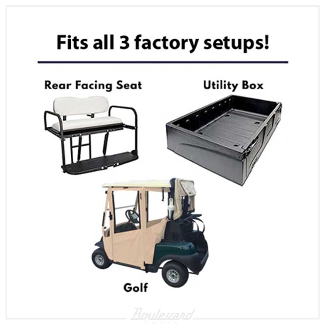 DoorWorks 2-Passenger Hinged Door Enclosure Cover for Golf Carts (Sunbrella Canvas) - Image 8