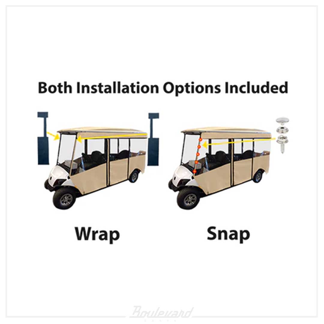 DoorWorks 6-Passenger Sunbrella Track-Style Golf Cart Enclosure - Image 5