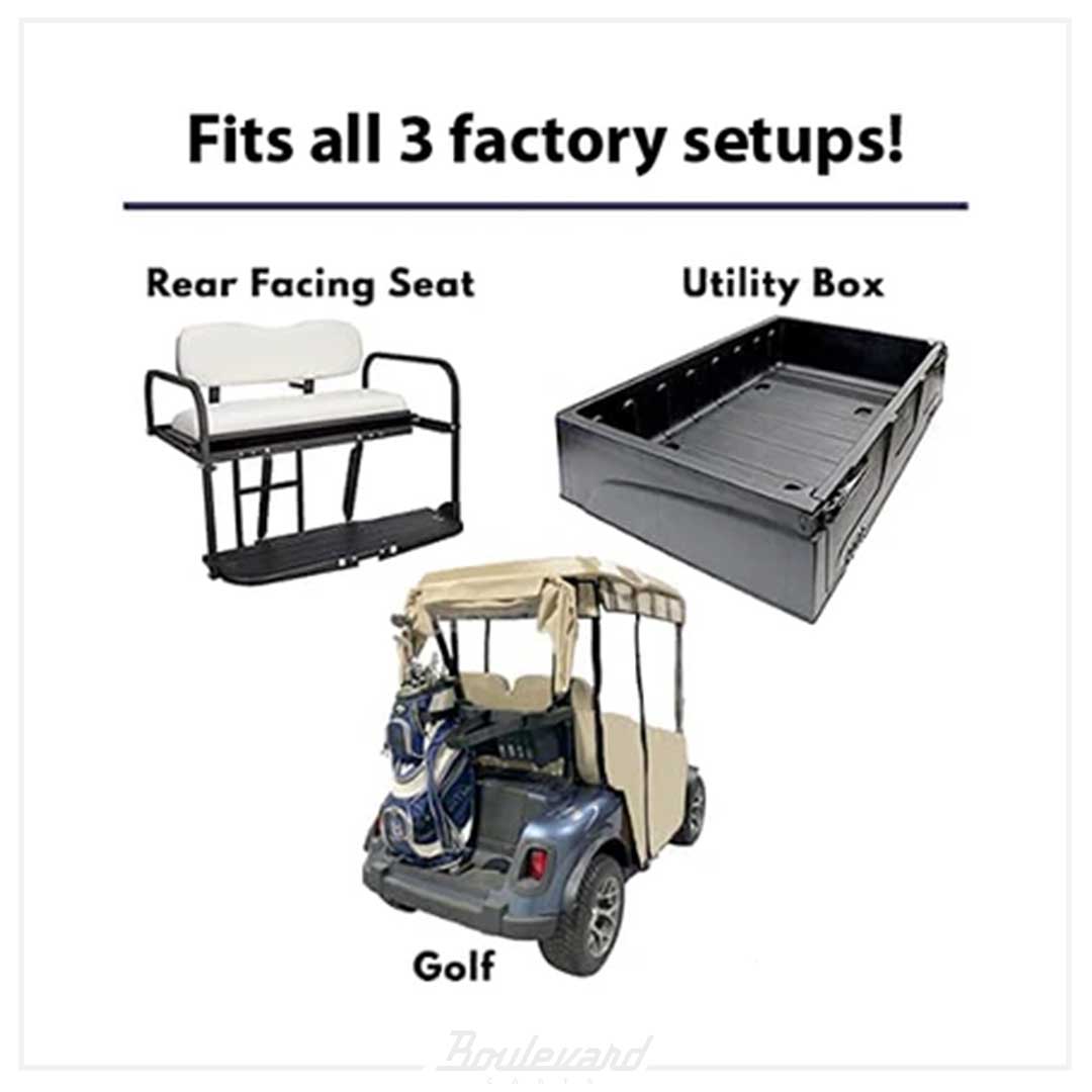 Doorworks 2-Passenger Sunbrella Track-Style Golf Cart Enclosure - Image 5
