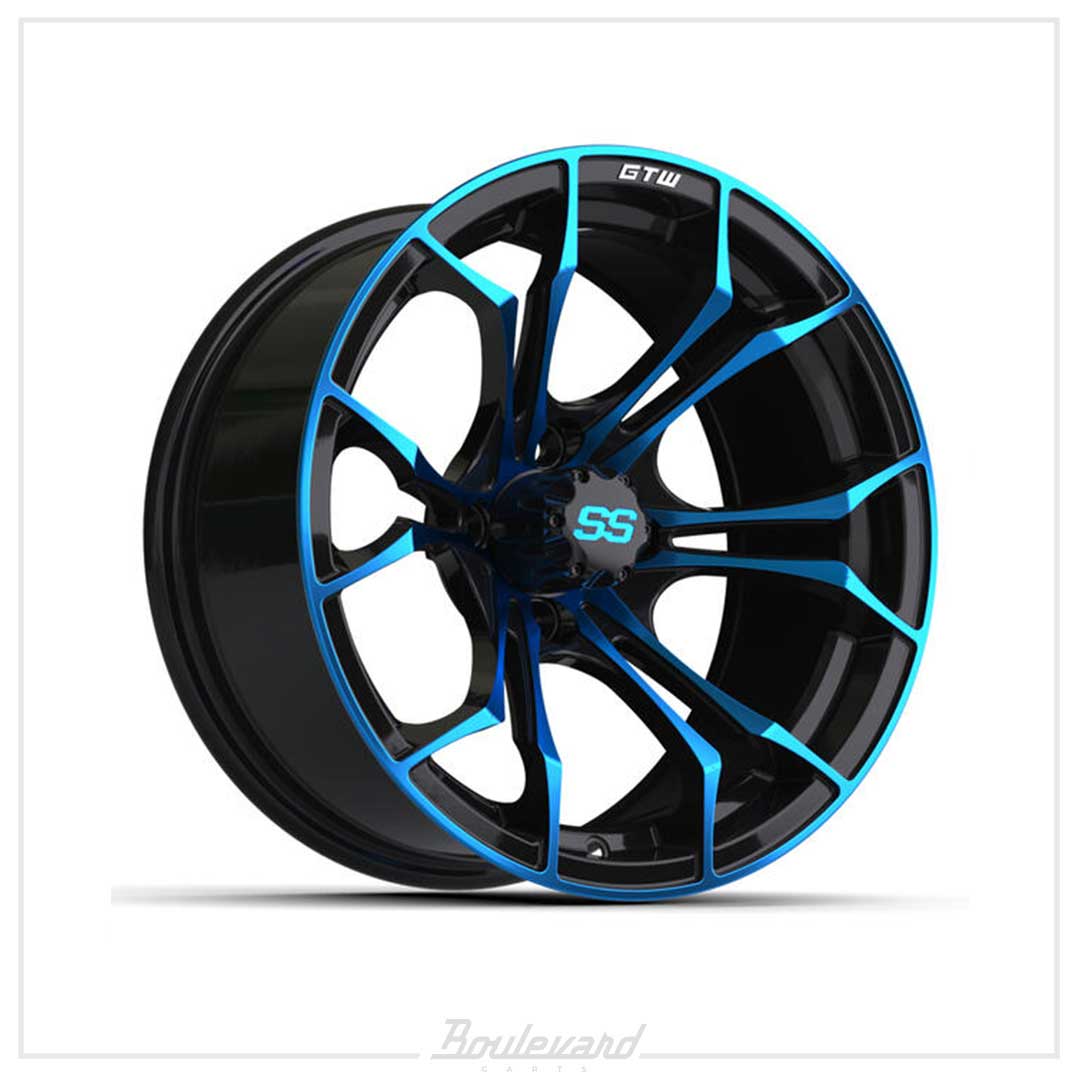 15″ GTW® Spyder Wheel – Black with Blue