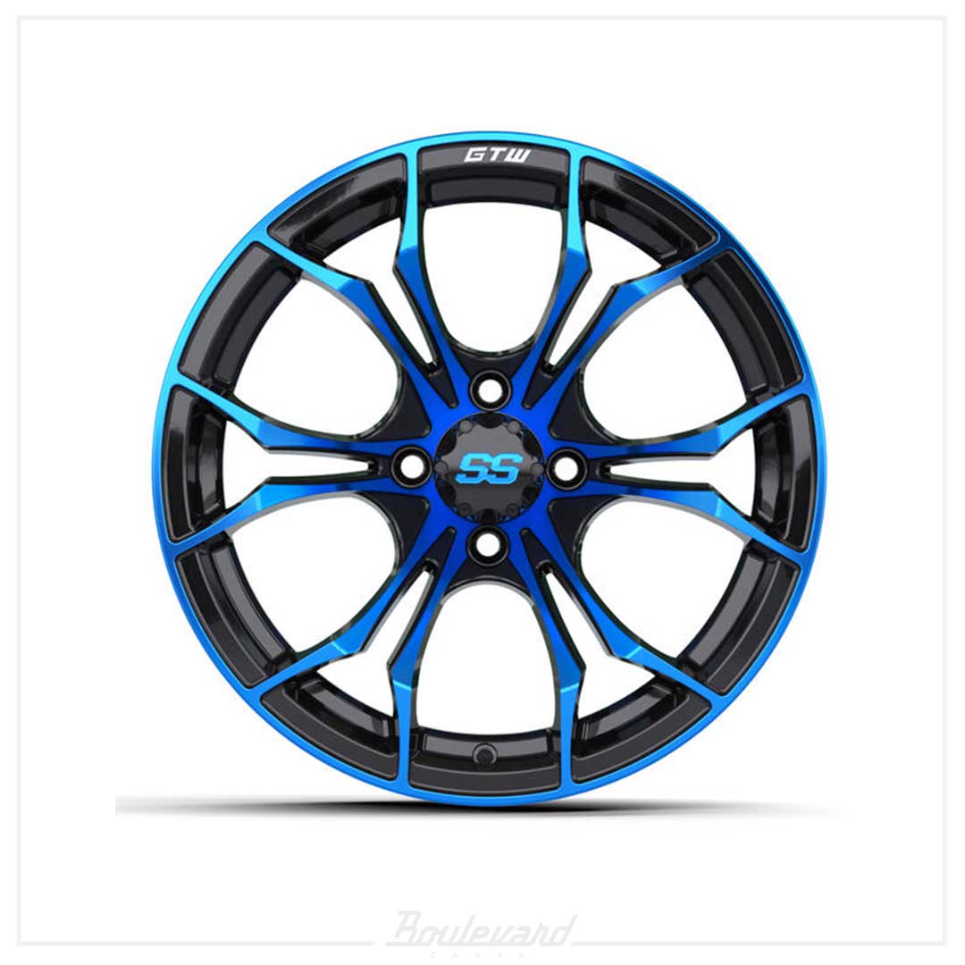 15″ GTW® Spyder Wheel – Black with Blue - Image 2