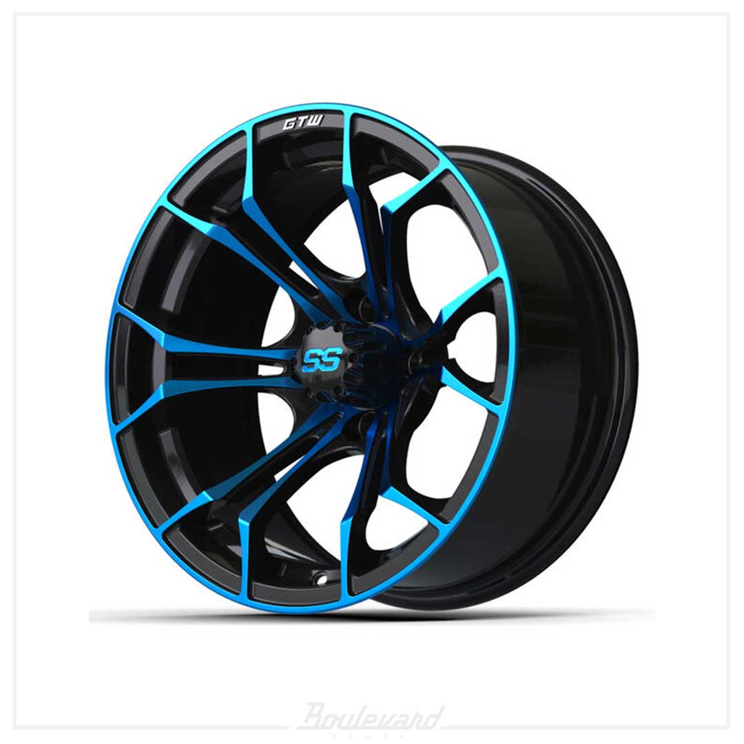15″ GTW® Spyder Wheel – Black with Blue - Image 3