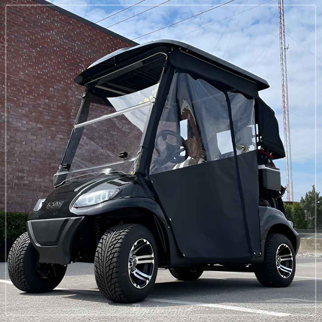 Doorworks 2-Passenger Sunbrella Track-Style Golf Cart Enclosure - Image 2