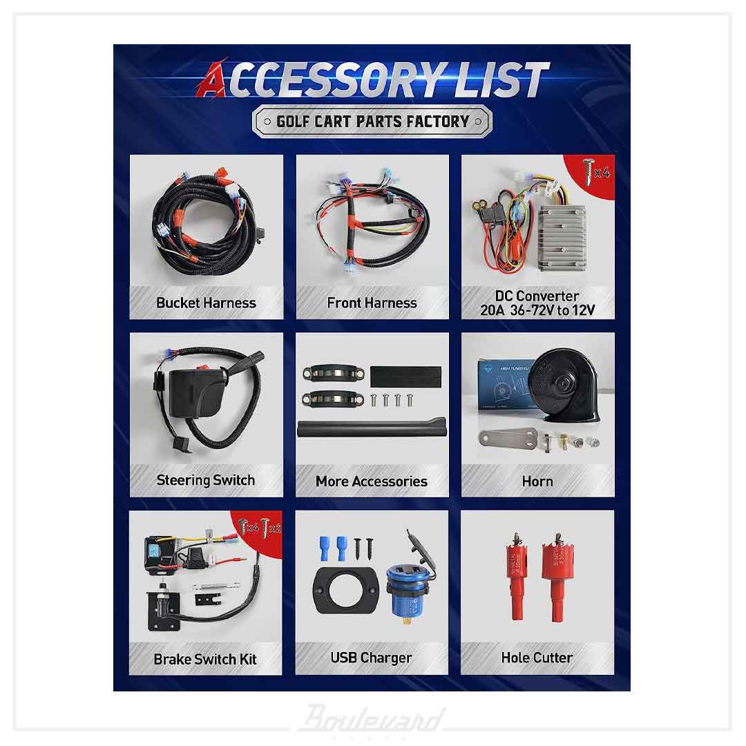 NOKINS Golf Cart Deluxe Plus LED Light Kit for Club Car Tempo Electric & Gas 2004-UP - Image 3