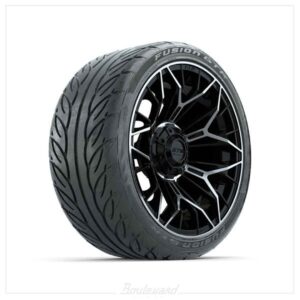 NP-A19-798-001 Set of (4) 15 in GTW® Stellar Machined & Black Wheels with 215/40-R15 Fusion GTR Street Tire
