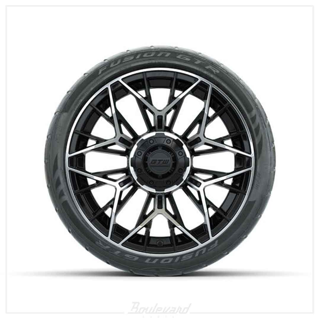 Set of (4) 15 in GTW® Stellar Machined & Black Wheels with 215/40-R15 Fusion GTR Street Tire - Image 2