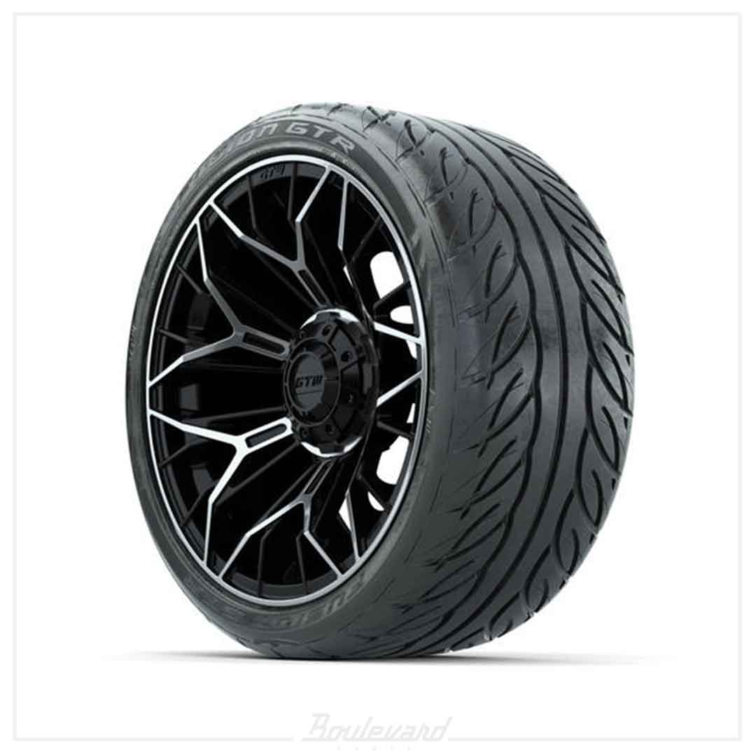 Set of (4) 15 in GTW® Stellar Machined & Black Wheels with 215/40-R15 Fusion GTR Street Tire - Image 3