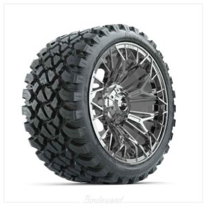 NP-A19-801-001 Set of (4) 15 in GTW® Stellar Chrome Wheels with 23x10-R15 Nomad All-Terrain Tires
