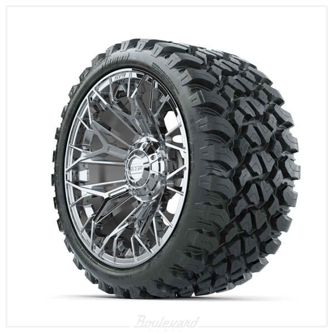 Set of (4) 15 in GTW® Stellar Chrome Wheels with 23x10-R15 Nomad All-Terrain Tires - Image 3