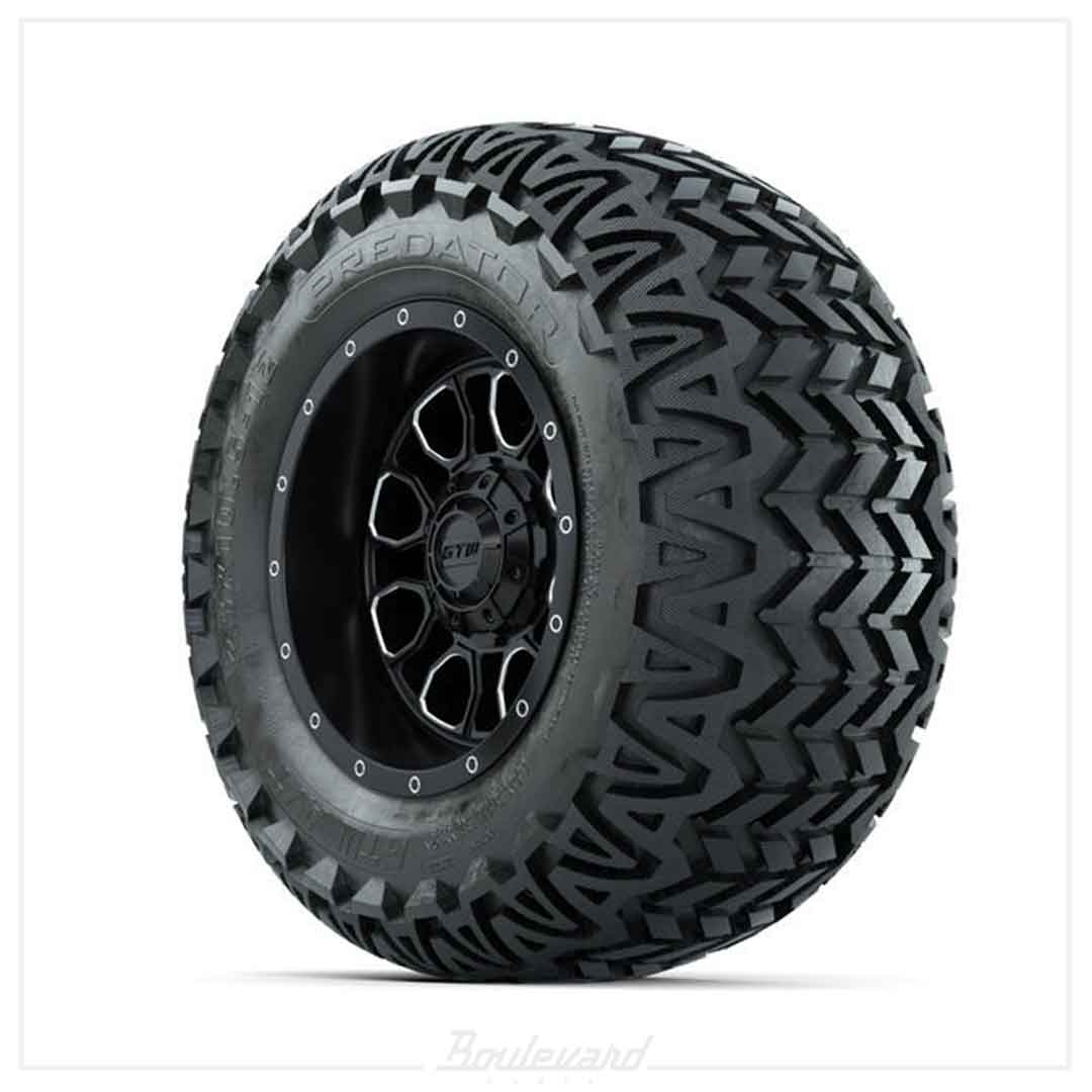 Set of (4) 12 in GTW® Volt Machined & Black Wheels with 23x10.5-12 Predator All-Terrain Tires - Image 3