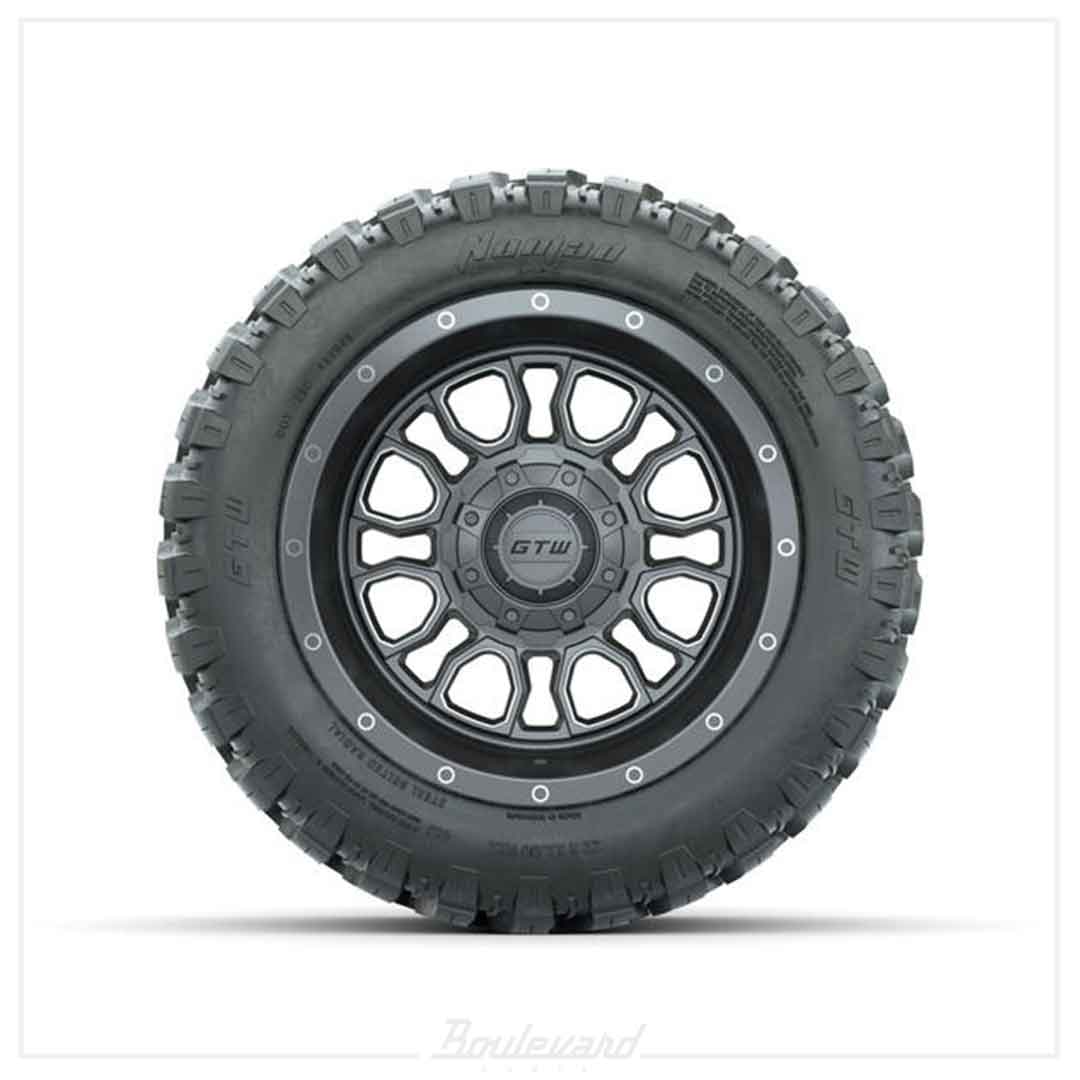 Set of (4) 12 in GTW® Volt Gunmetal Wheels with 22x11-R12 Nomad All-Terrain Tires - Image 2