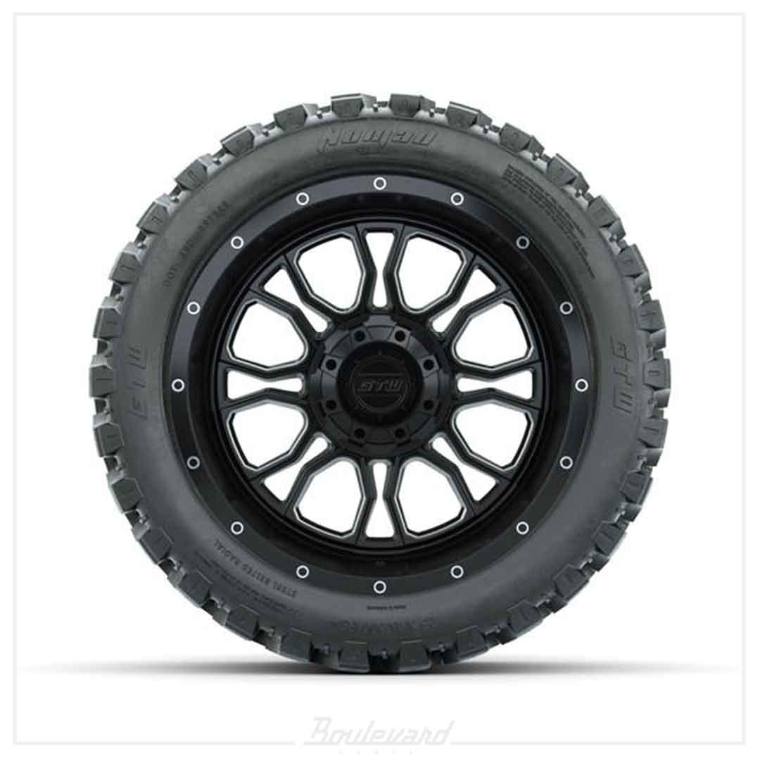 Set of (4) 14 in GTW® Volt Machined & Black Wheels with 23x10-R14 Nomad All-Terrain Tires - Image 2