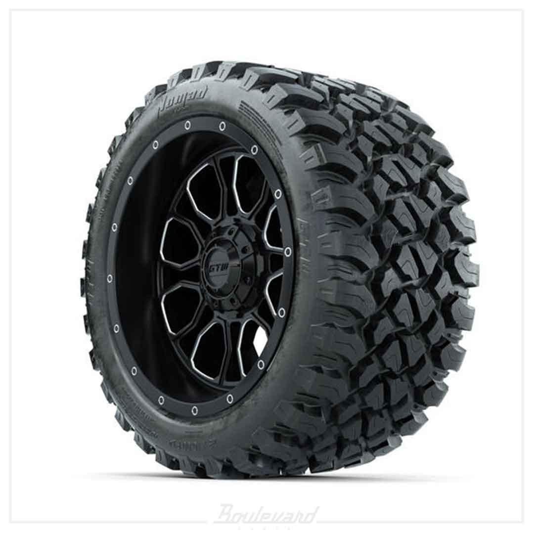 Set of (4) 14 in GTW® Volt Machined & Black Wheels with 23x10-R14 Nomad All-Terrain Tires - Image 3