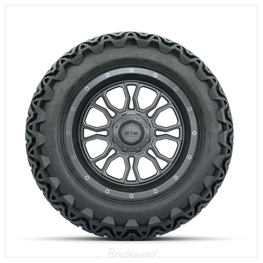 Set of (4) 14 in GTW® Volt Gunmetal Wheels with 23x10-14 Predator All-Terrain Tires - Image 2