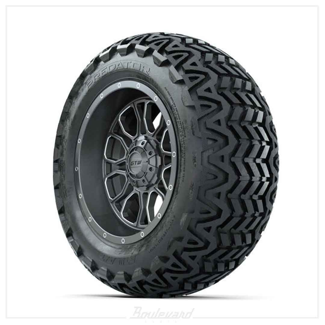 Set of (4) 14 in GTW® Volt Gunmetal Wheels with 23x10-14 Predator All-Terrain Tires - Image 3