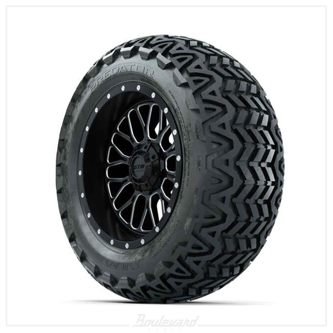 Set of (4) 14 in GTW® Helix Machined & Black Wheels with 23x10-14 Predator All-Terrain Tires - Image 3