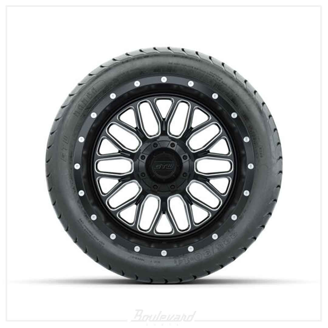 Set of (4) 14 in GTW® Helix Machined & Black Wheels with 225/30-14 Mamba Street Tire - Image 2