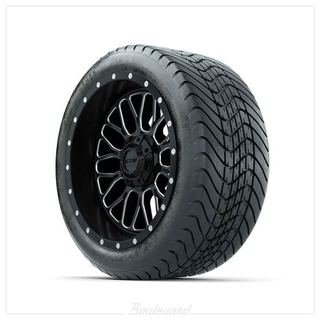 Set of (4) 14 in GTW® Helix Machined & Black Wheels with 225/30-14 Mamba Street Tire - Image 3