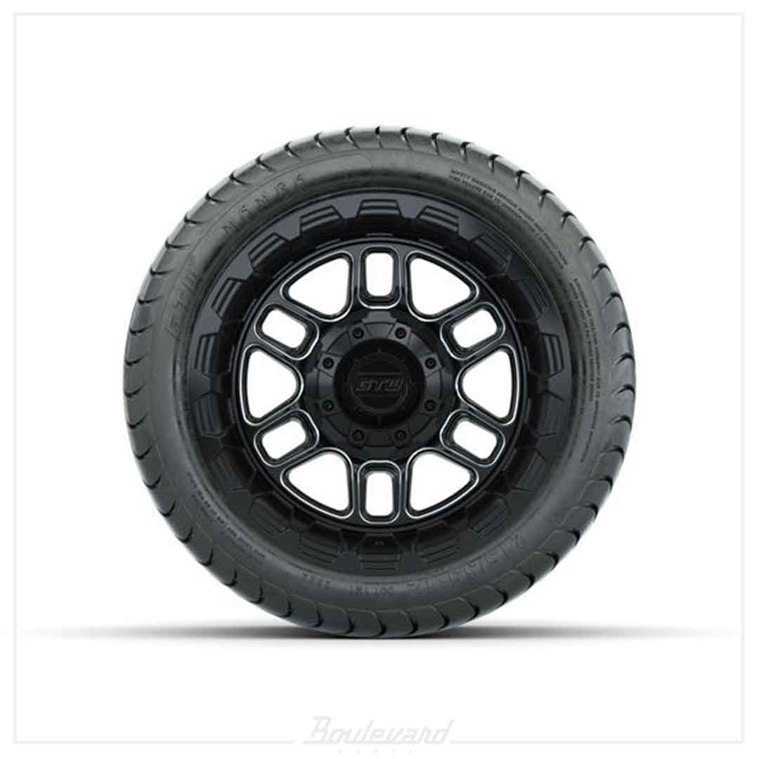 Set of (4) 12 in GTW® Titan Machined & Black Wheels with 215/35-12 Mamba Street Tires - Image 2