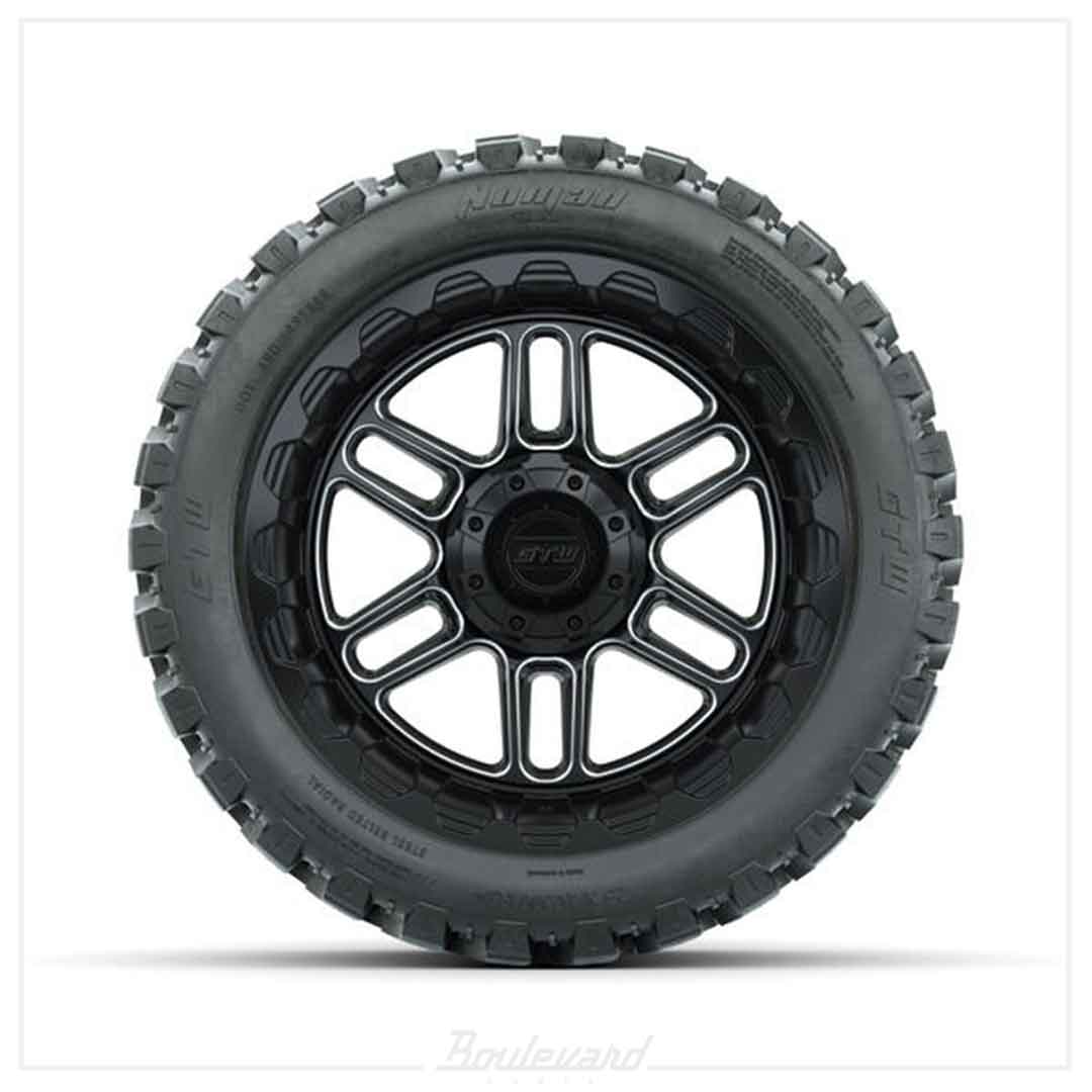 Set of (4) 14 in GTW® Titan Machined & Black Wheels with 23x10-R14 Nomad All-Terrain Tires - Image 2