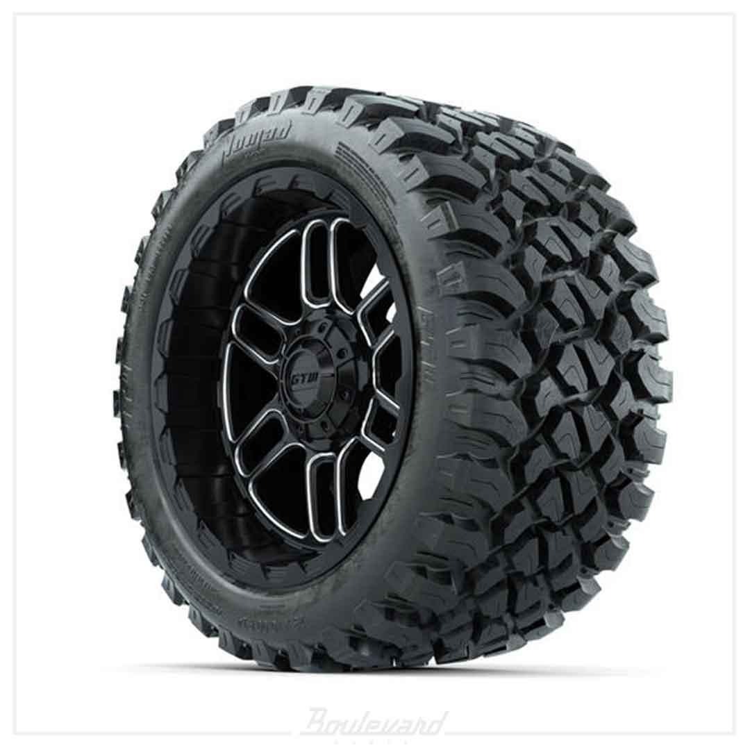 Set of (4) 14 in GTW® Titan Machined & Black Wheels with 23x10-R14 Nomad All-Terrain Tires - Image 3