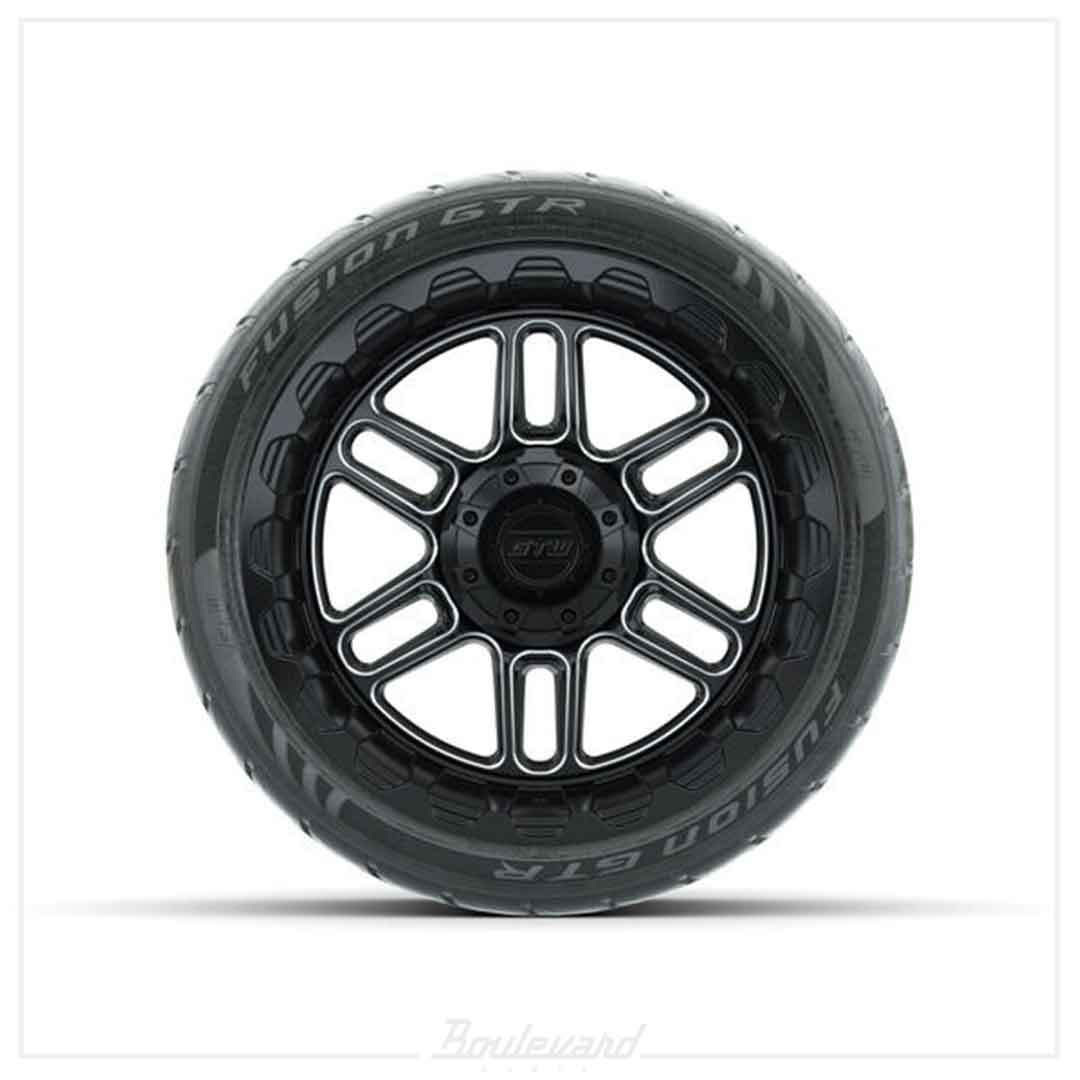 Set of (4) 14 in GTW® Titan Machined & Black Wheels with 205/40-R14 Fusion GTR Street Tires - Image 2