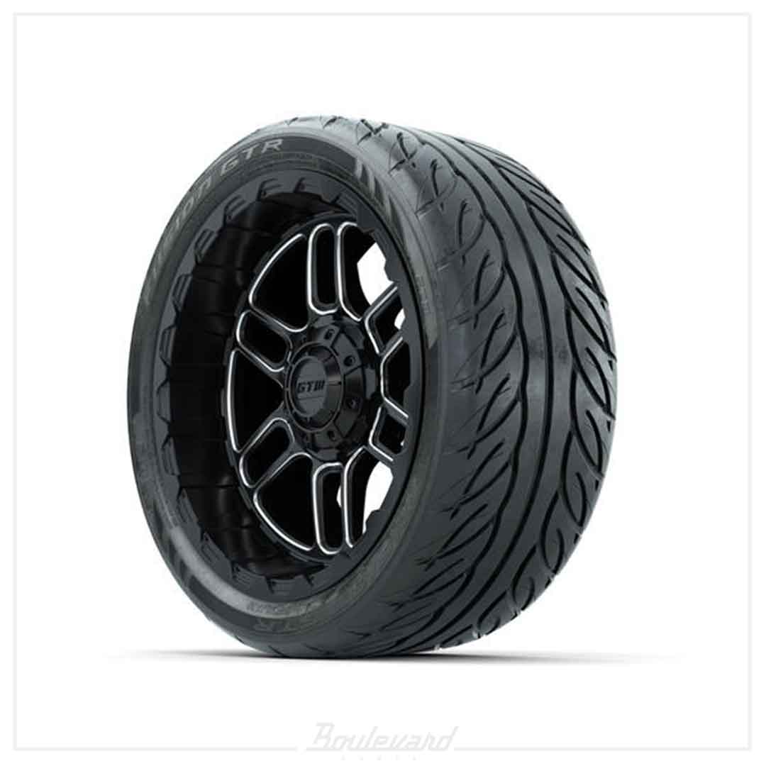 Set of (4) 14 in GTW® Titan Machined & Black Wheels with 205/40-R14 Fusion GTR Street Tires - Image 3