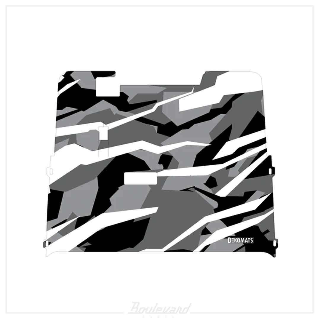 Dekomats: White Abstract Camo Design