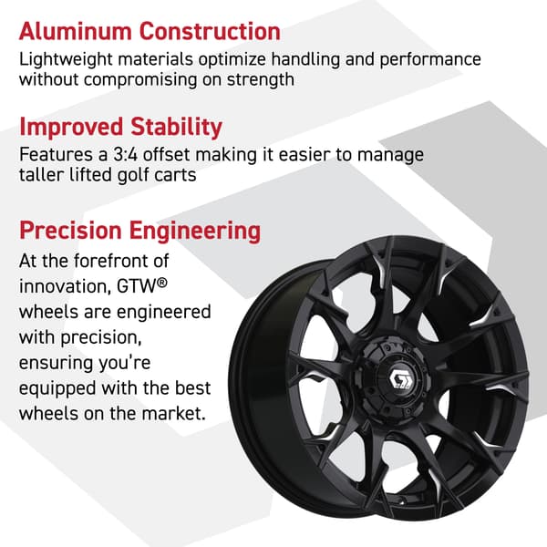 14″ GTW® Diablo Gloss Black with Machined Accents Wheel - Image 4