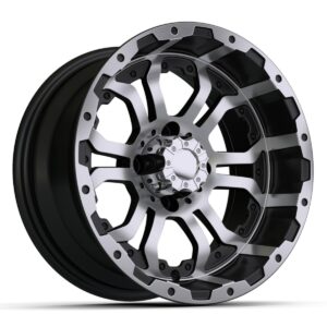 NP-19-259-001 14” GTW Omega Machined and Black Wheel