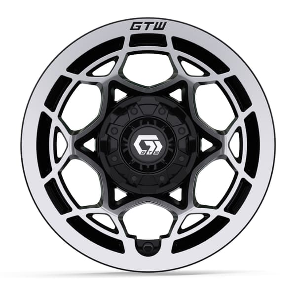 12″ GTW® Nexus Gloss Black with Silver Face Wheel