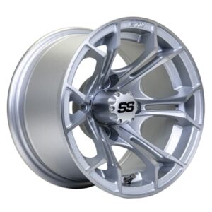 12 inch GTW Spyder Matte Silver with Machined Accents Wheel 001 12" GTW Spyder Matte Silver with Machined Accents Wheel