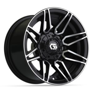 12 inch GTW Stealth Gloss Black with Machined Accents Wheel 001 12″ GTW® Stealth Gloss Black with Machined Accents Wheel