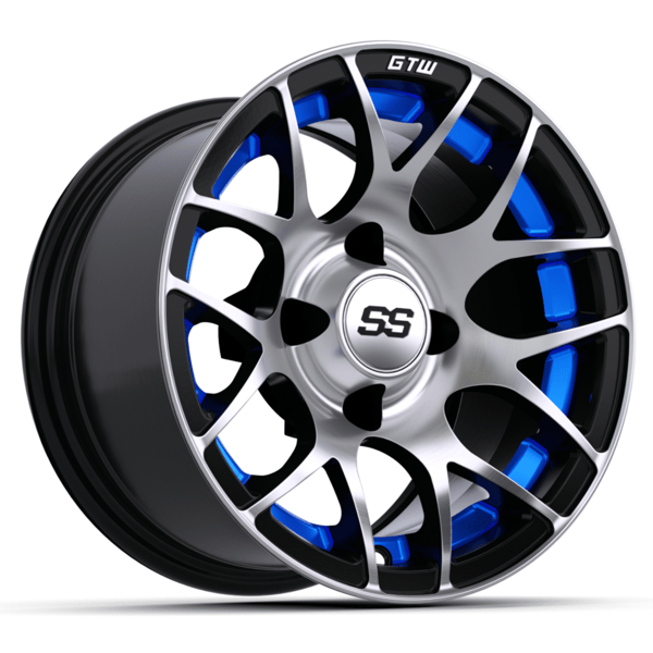 12″ GTW® Pursuit Blue with Machined Accents Wheel