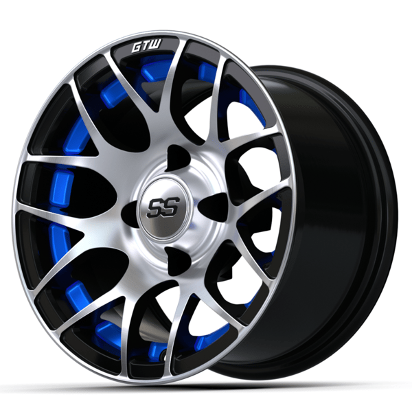 12″ GTW® Pursuit Blue with Machined Accents Wheel