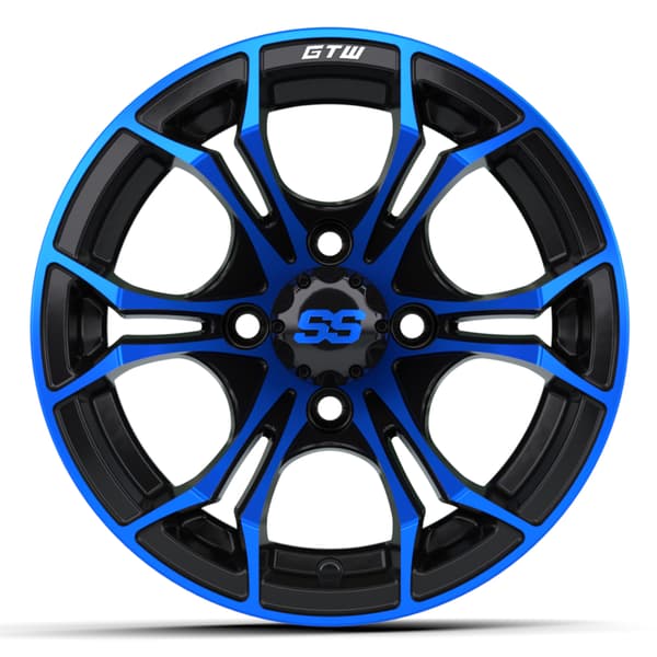 12″ GTW® Spyder Black with Blue Accents Wheel