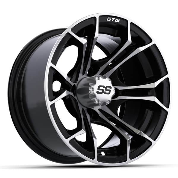 12″ GTW® Spyder Black with Machined Accents Wheel