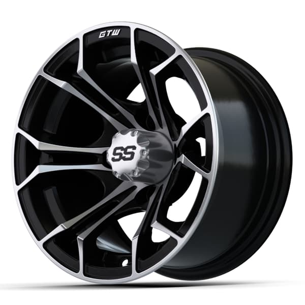 12″ GTW® Spyder Black with Machined Accents Wheel