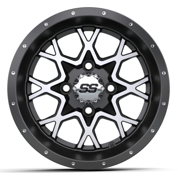 12″ GTW® Vortex Matte Gray & Machined Wheel - Image 2