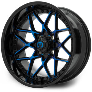 BlackBlue01 MODZ® Formula Blue and Black 15" Golf Cart Wheel