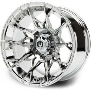 Chrome01 MODZ® Chaos Chrome Black 14" Golf Cart Wheel