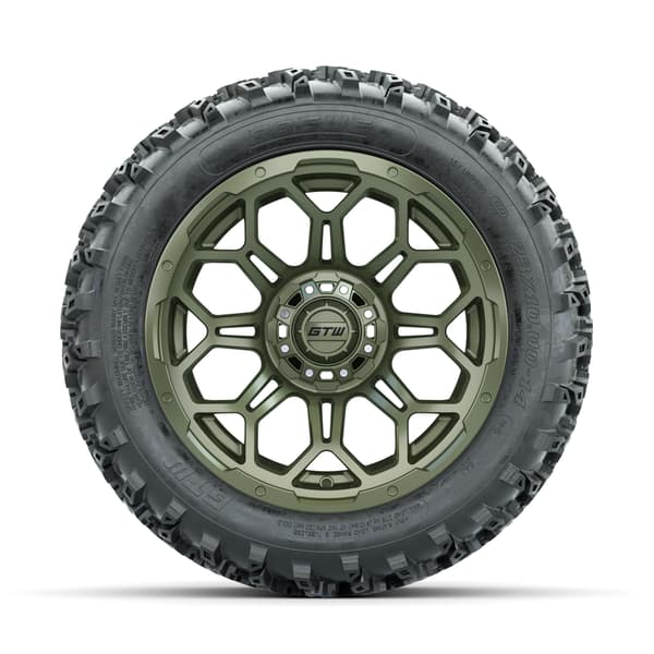 GTW Bravo Matte Recon Green 14 in Wheels with 23x10.00-14 Rogue All Terrain Tires – Full Set - Image 2