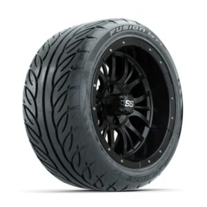 GTW Diesel Matte Black 14 in Wheels with 225/40-R14 Fusion GTR Street Tires – Full Set