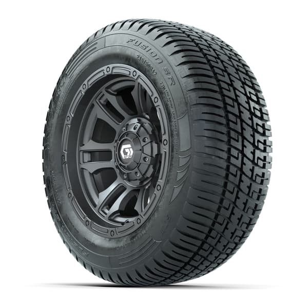 GTW® Shogun Gunmetal 12 in Wheels with 215/50-R12 Fusion S/R Steel Belt Radial Tires – Full Set - Image 3