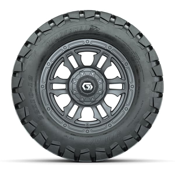 GTW® Shogun Gunmetal 12 in Wheels with 22x10-12 Timberwolf All-Terrain Tires – Full Set - Image 2