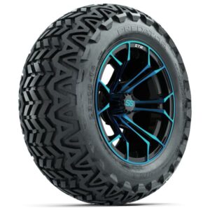GTW Spyder Blue/Black 14 in Wheels with 23x10-14 GTW Predator All-Terrain Tires – Full Set