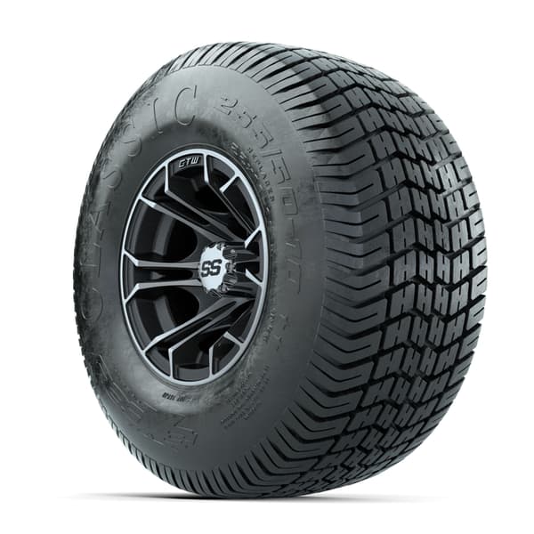 GTW Spyder Machined/Matte Grey 10 in Wheels with 22x11-10 Excel Classic Street Tires – Full Set - Image 3